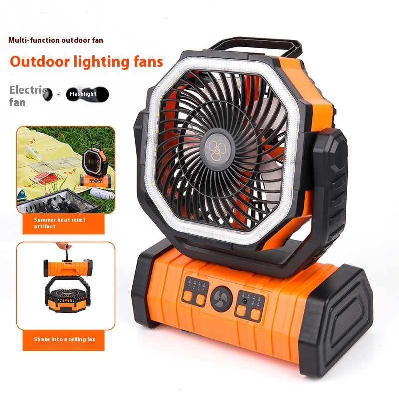 Portable Fan with LED Light and Power Bank